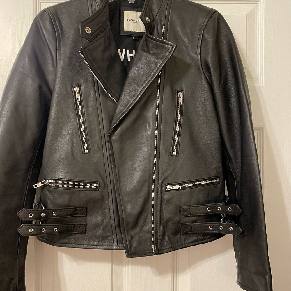 Black Leather Moto Jacket